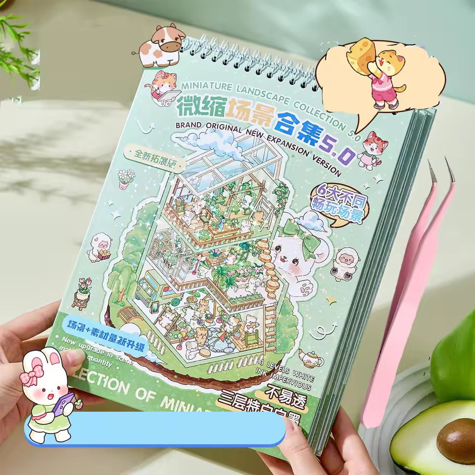 Ohlittlenest 3D Town Sticker Book – 6 Unique Diorama Worlds to Build