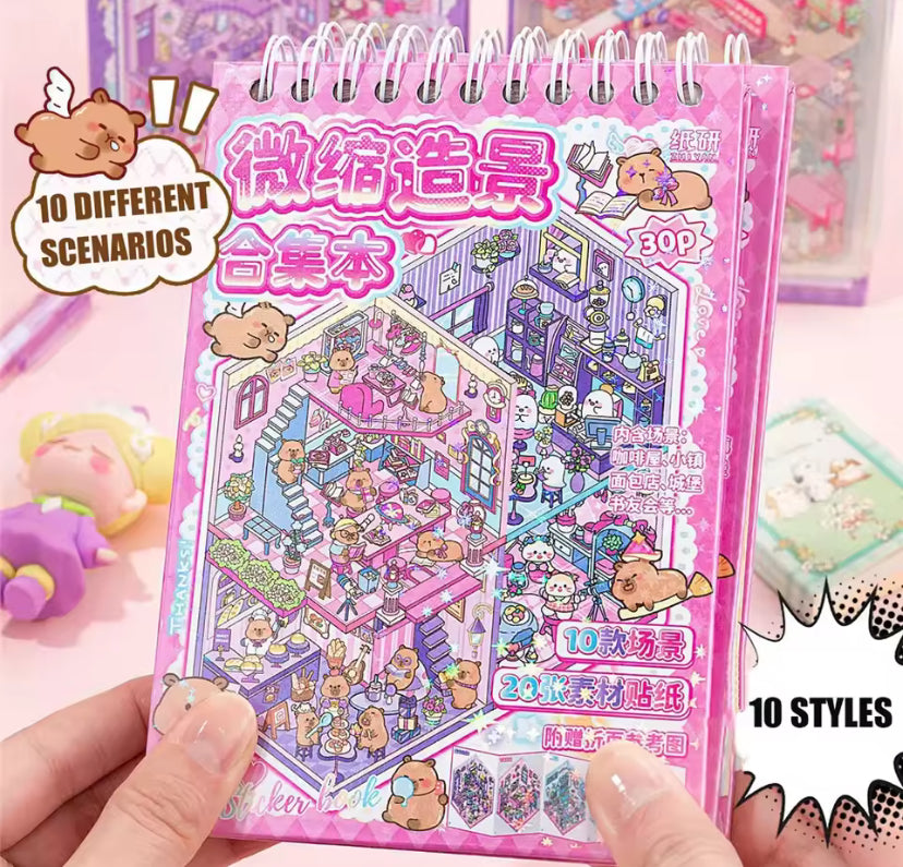 Ohlittlenest 3D Mini Home Sticker Book – Create 10 Cute Little Rooms