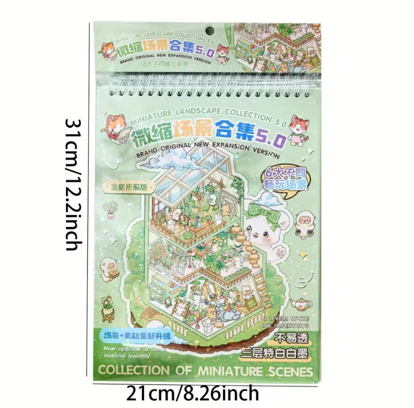 Ohlittlenest 3D Town Sticker Book – 6 Unique Diorama Worlds to Build