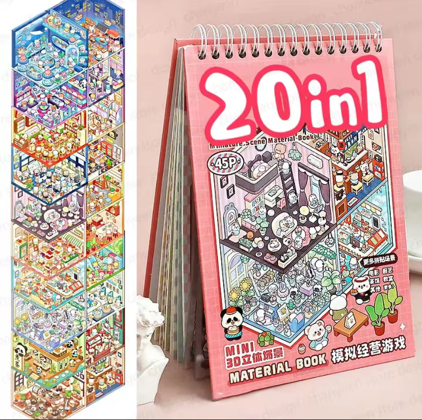 Ohlittlenest 3D Dream House Sticker Book – Build 20 Adorable Rooms