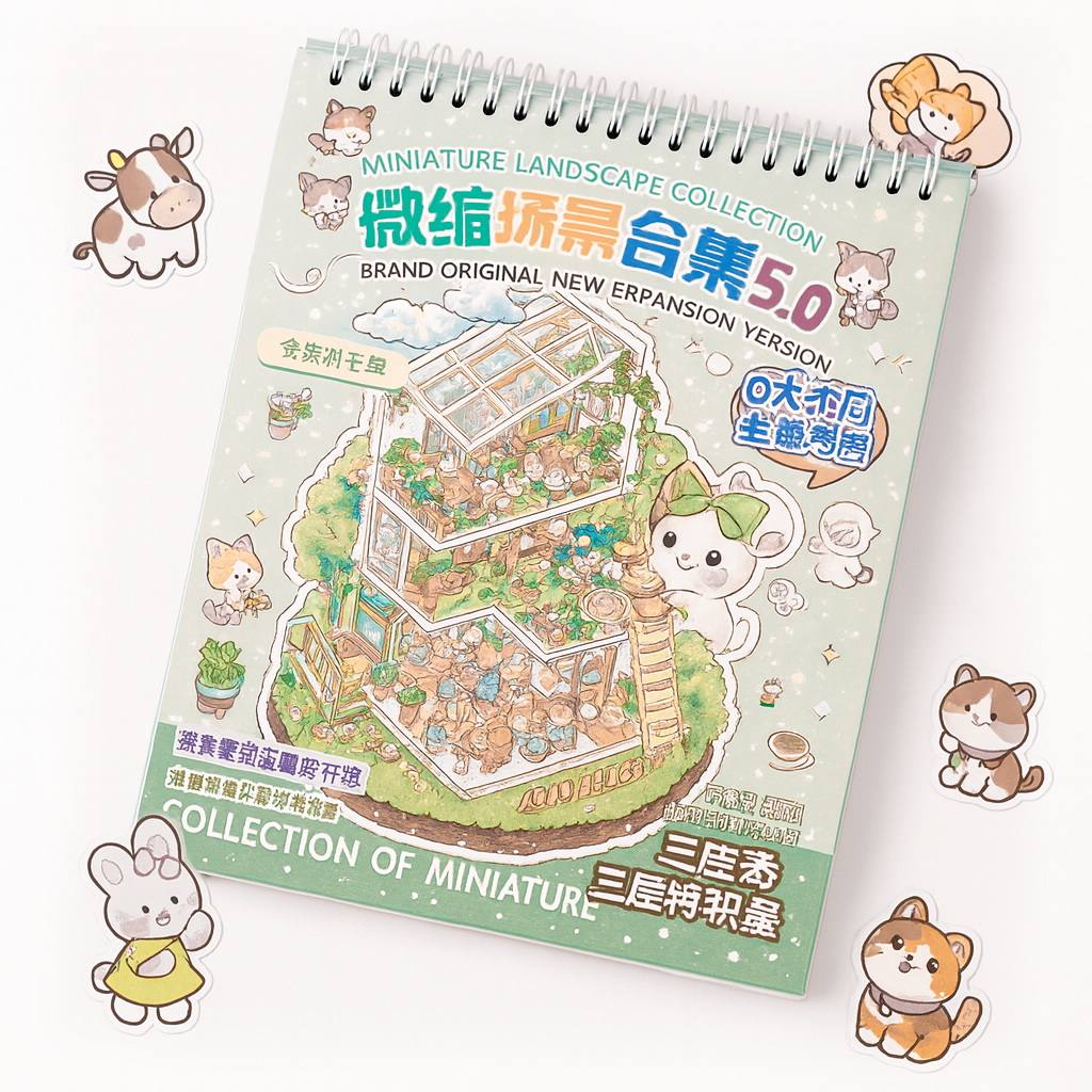 Ohlittlenest 3D Town Sticker Book – 6 Unique Diorama Worlds to Build